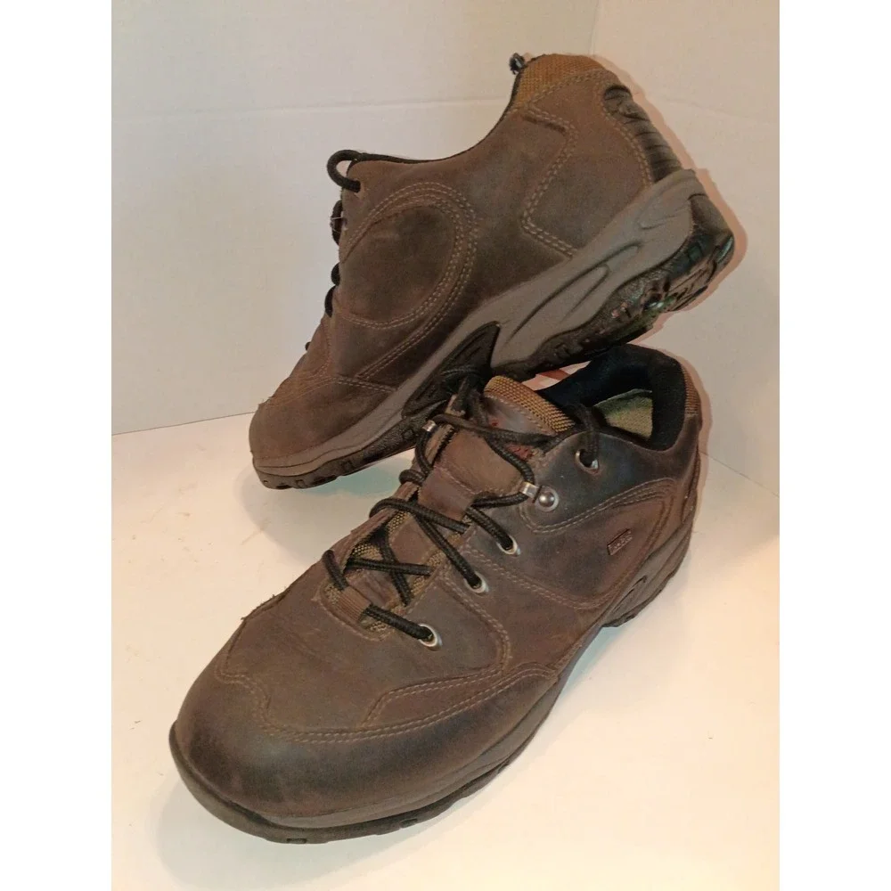 Cabelas Dry-Plus Mens 10.5 D Brown Leather Waterproof Hiking Shoes 82-4332 Low